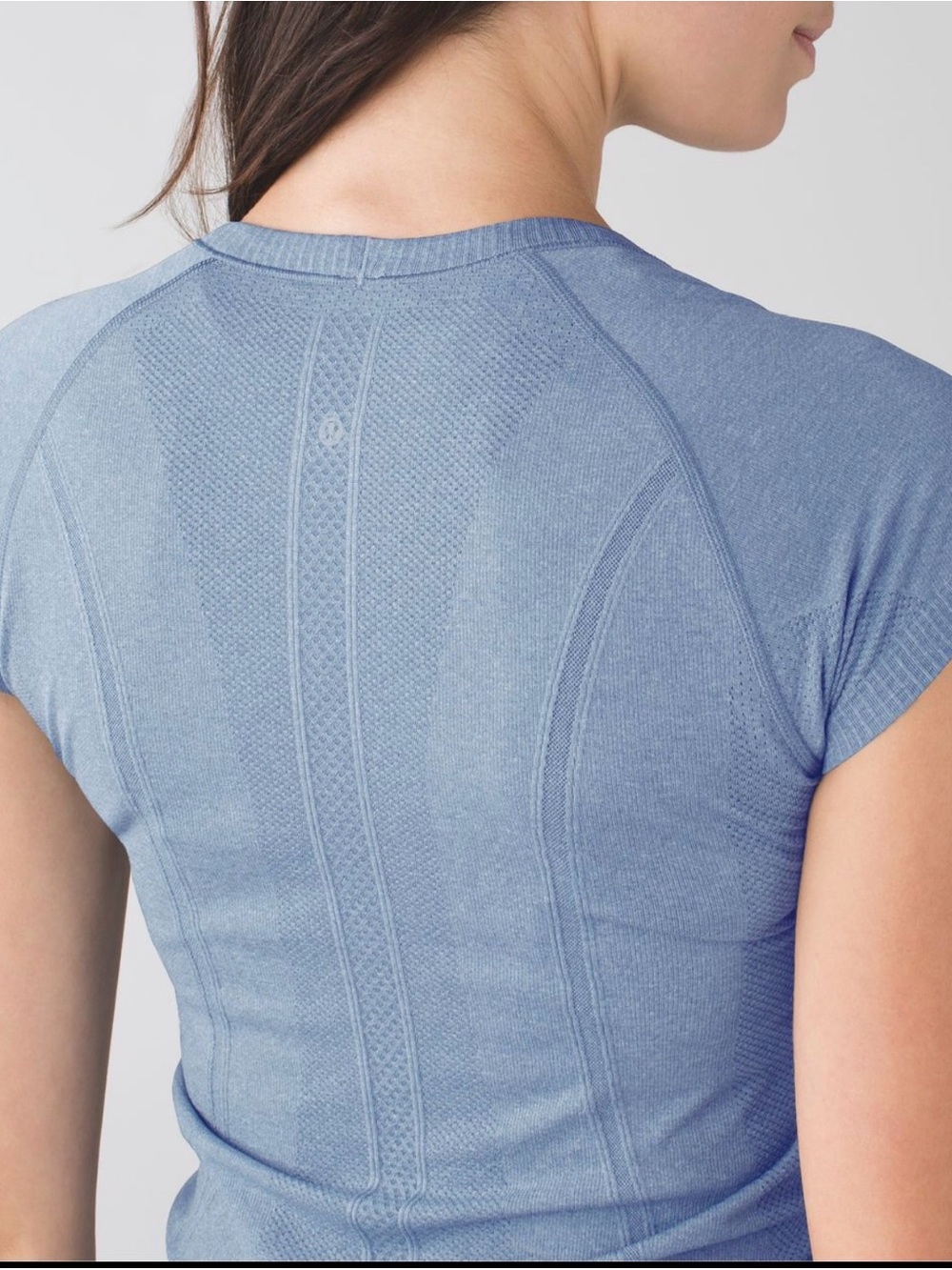 lululemon athletica Light Blue Seamless Short Sleeve Performance Tee